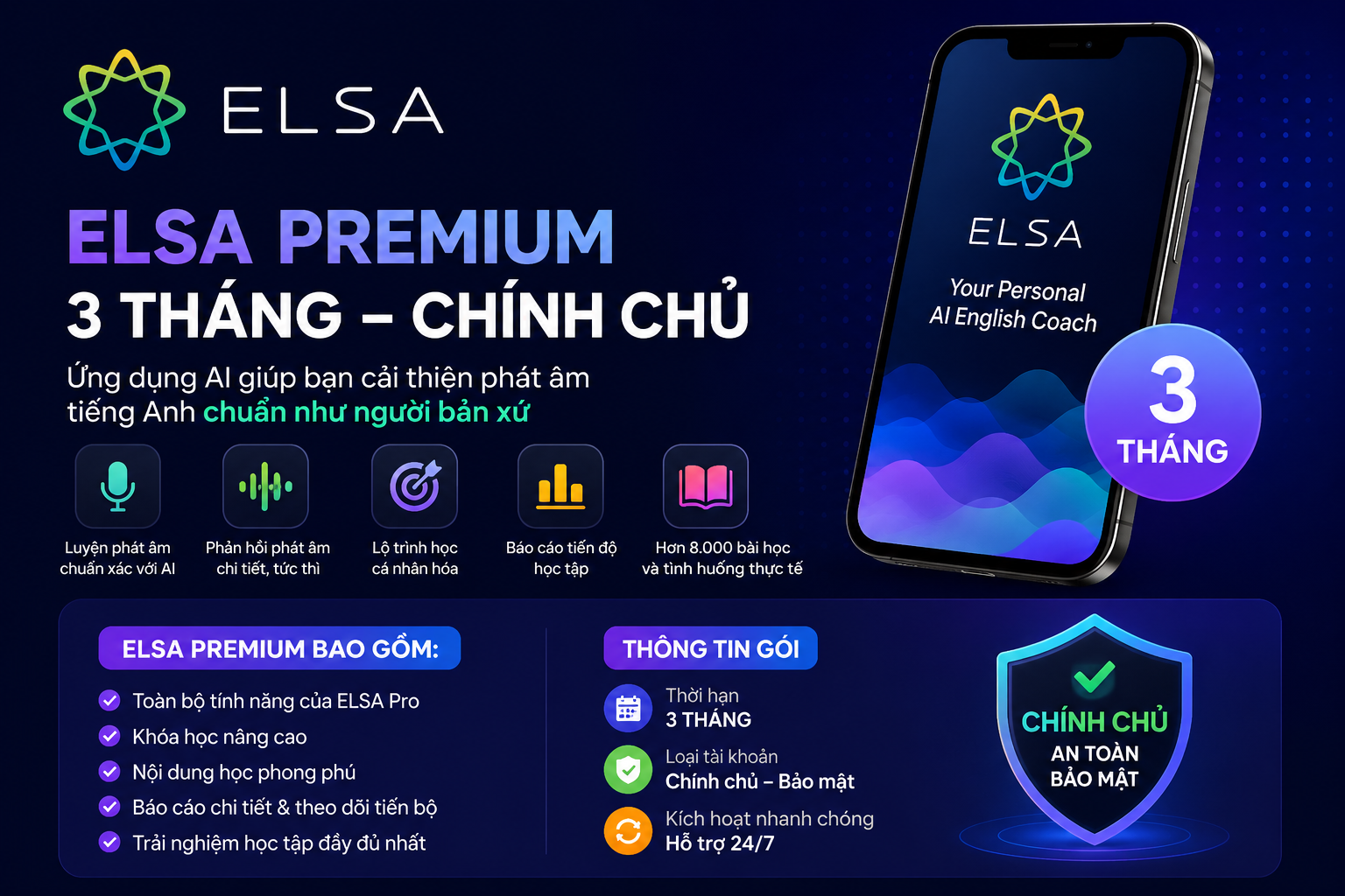 Elsa premium 3 tháng (Nâng cấp chính chủ)