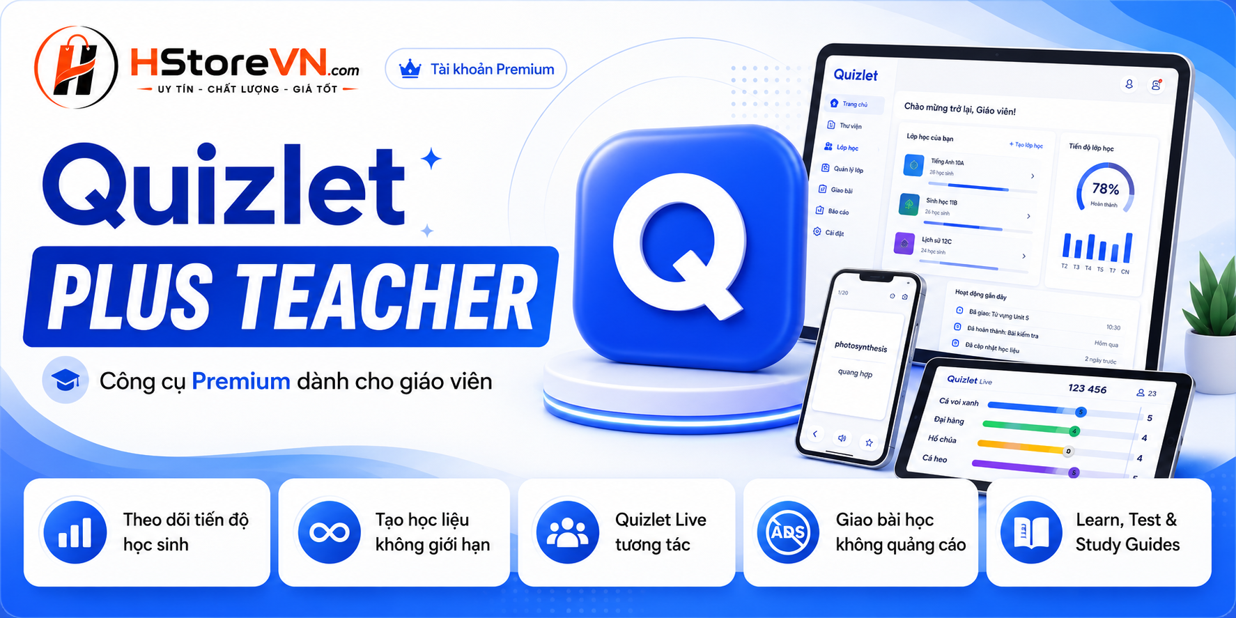 Quizlet Plus Unlimited For Teacher - Chính chủ - 1 năm