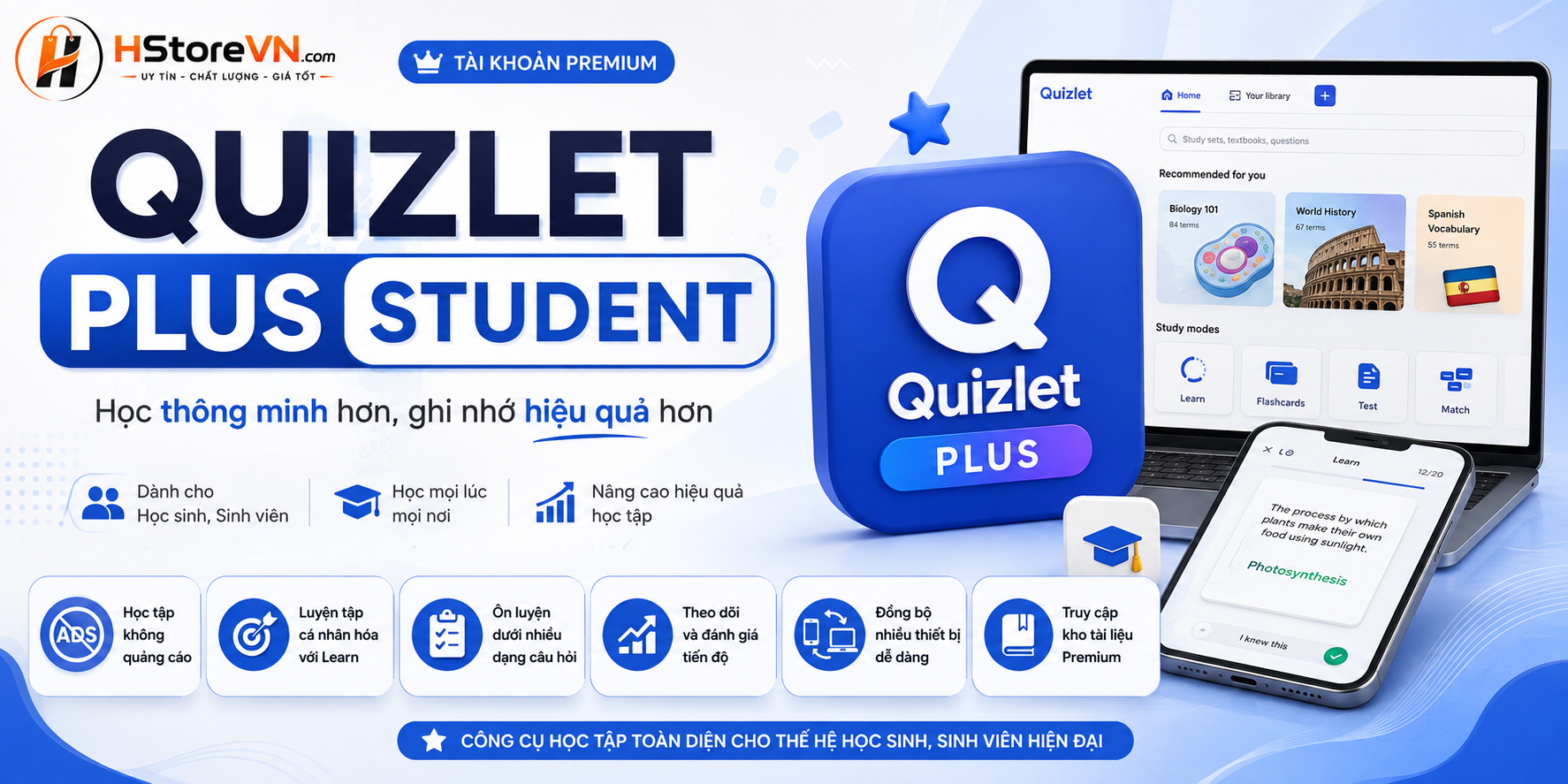 Quizlet Plus Unlimited For Student - Chính chủ - 1 năm