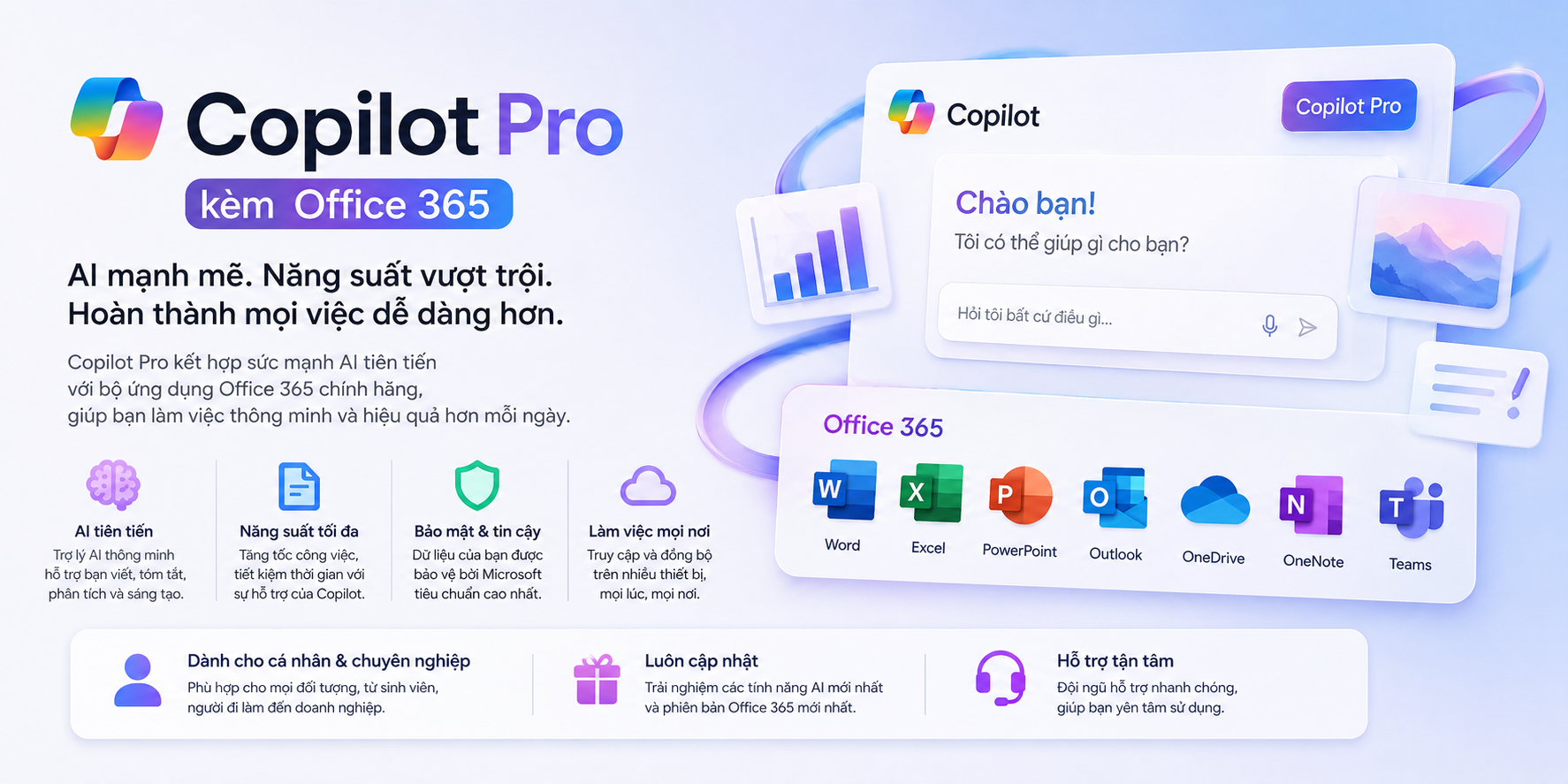 Copilot Pro kèm Office 365